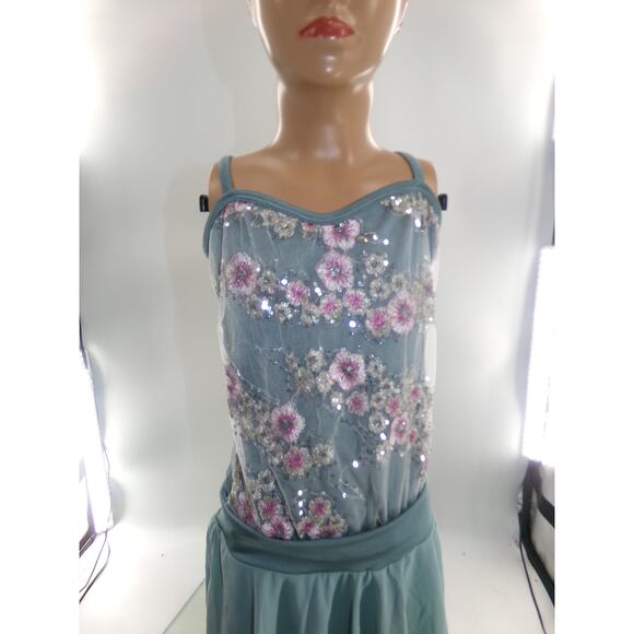 Dance Costume Medium Adult Green Curtain Call E1584 Lyrical Ballet Contemporary - Picture 2 of 4